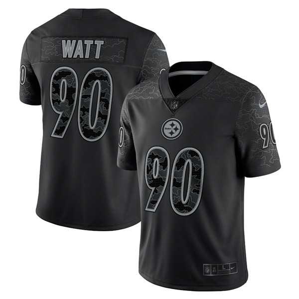 Men's Pittsburgh Steelers #90 T.J. Watt Black Reflective Limited Stitched Jersey Dyin,We sell and wholesale Men's Pittsburgh Steelers #90 T.J. Watt Black Reflective Limited Stitched Jersey Dyin on line form chian!